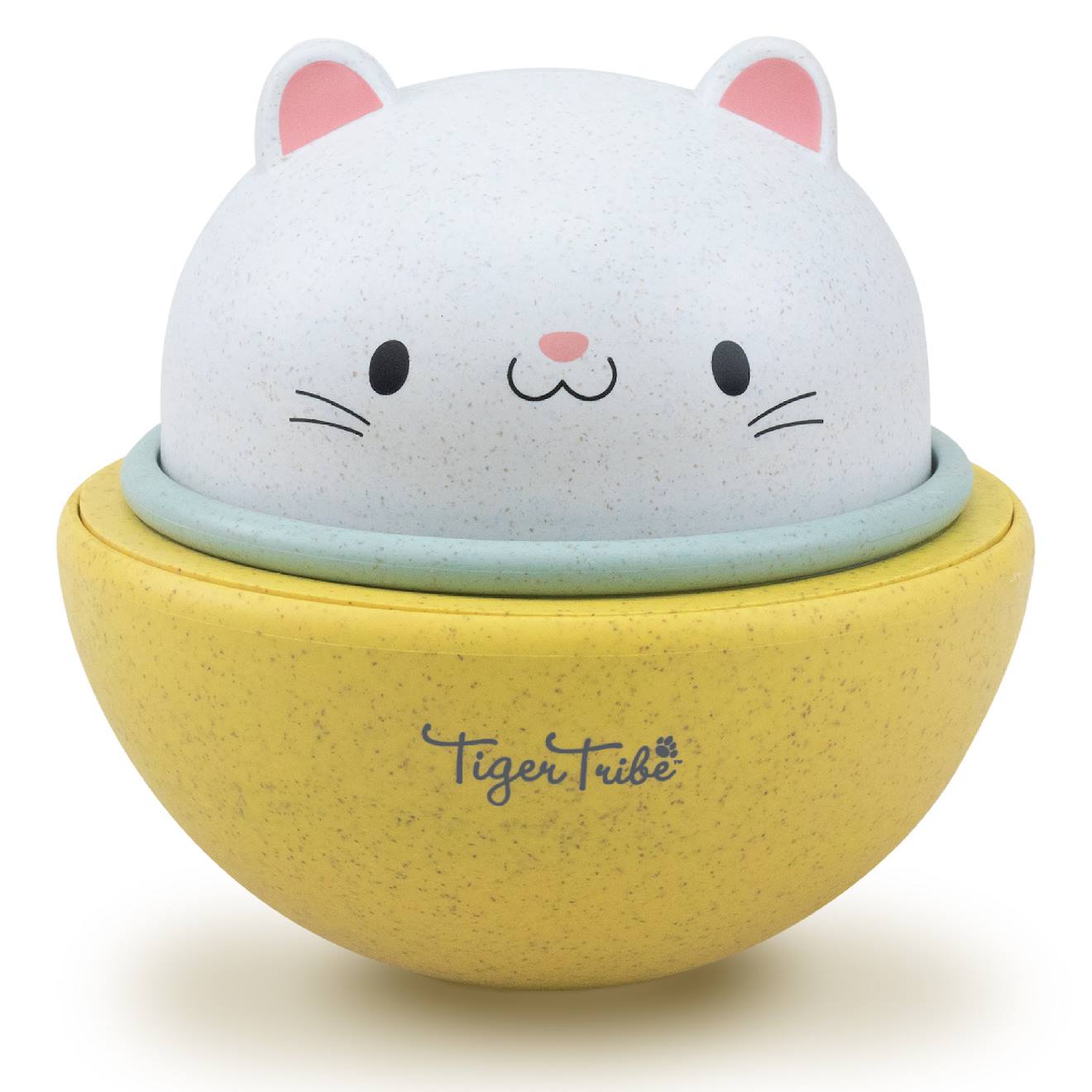 Chat culbuto et véhicule à friction jaune