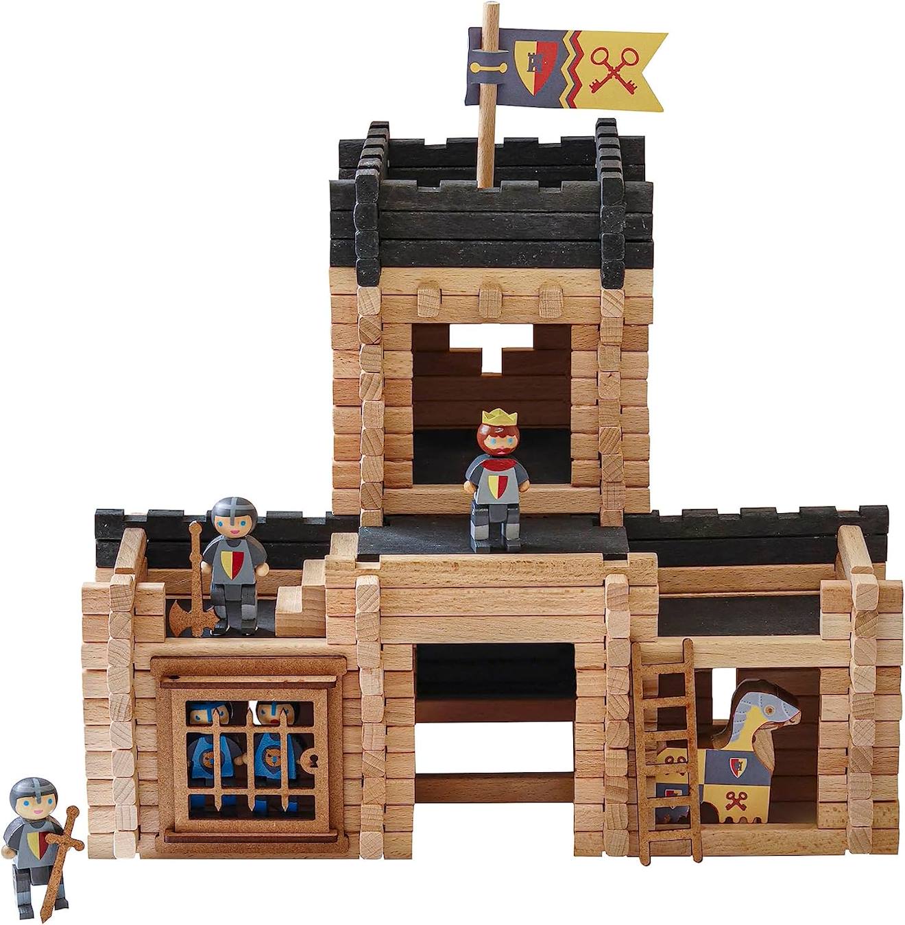Château fort et catapulte 270 pièces beige