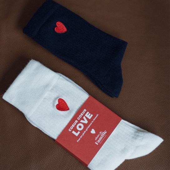 Chaussettes brodées Cœur – Le petit cadeau qui fait toujours fondre