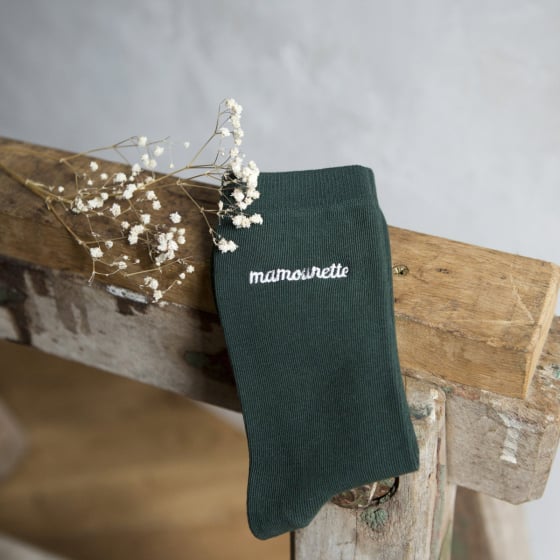 Chaussettes brodées “Mamounette” Affaire de famille