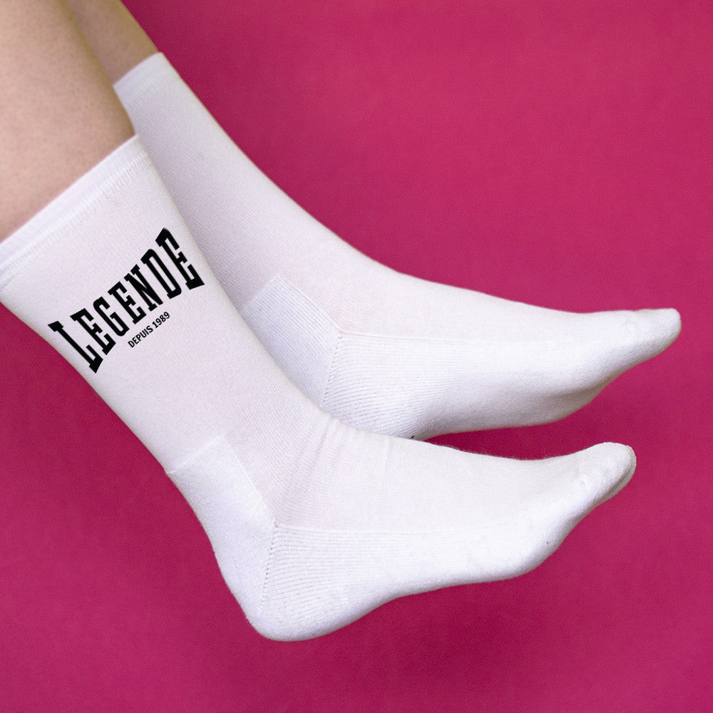Chaussettes Légende à Personnaliser Chaussettes Sport - Chaussettes Personnalisées