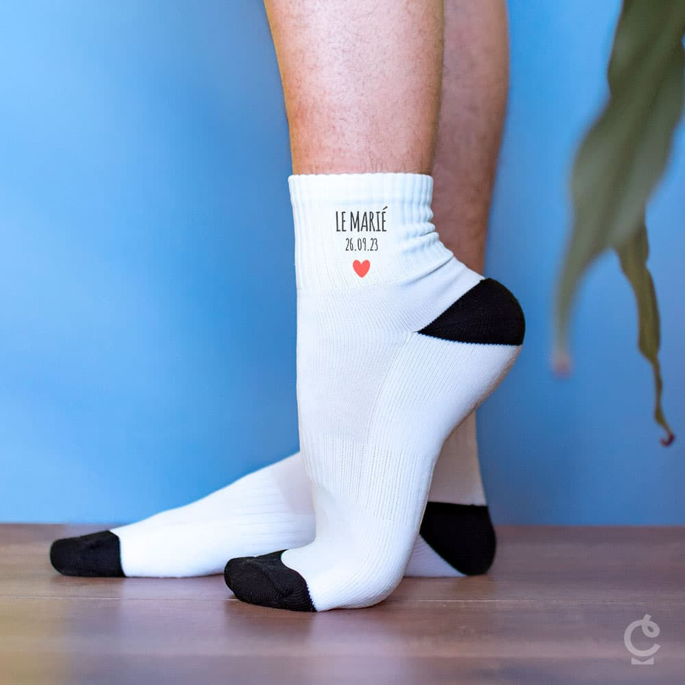 Chaussettes Mariage à Personnaliser Chaussettes Longues - Chaussettes Personnalisées