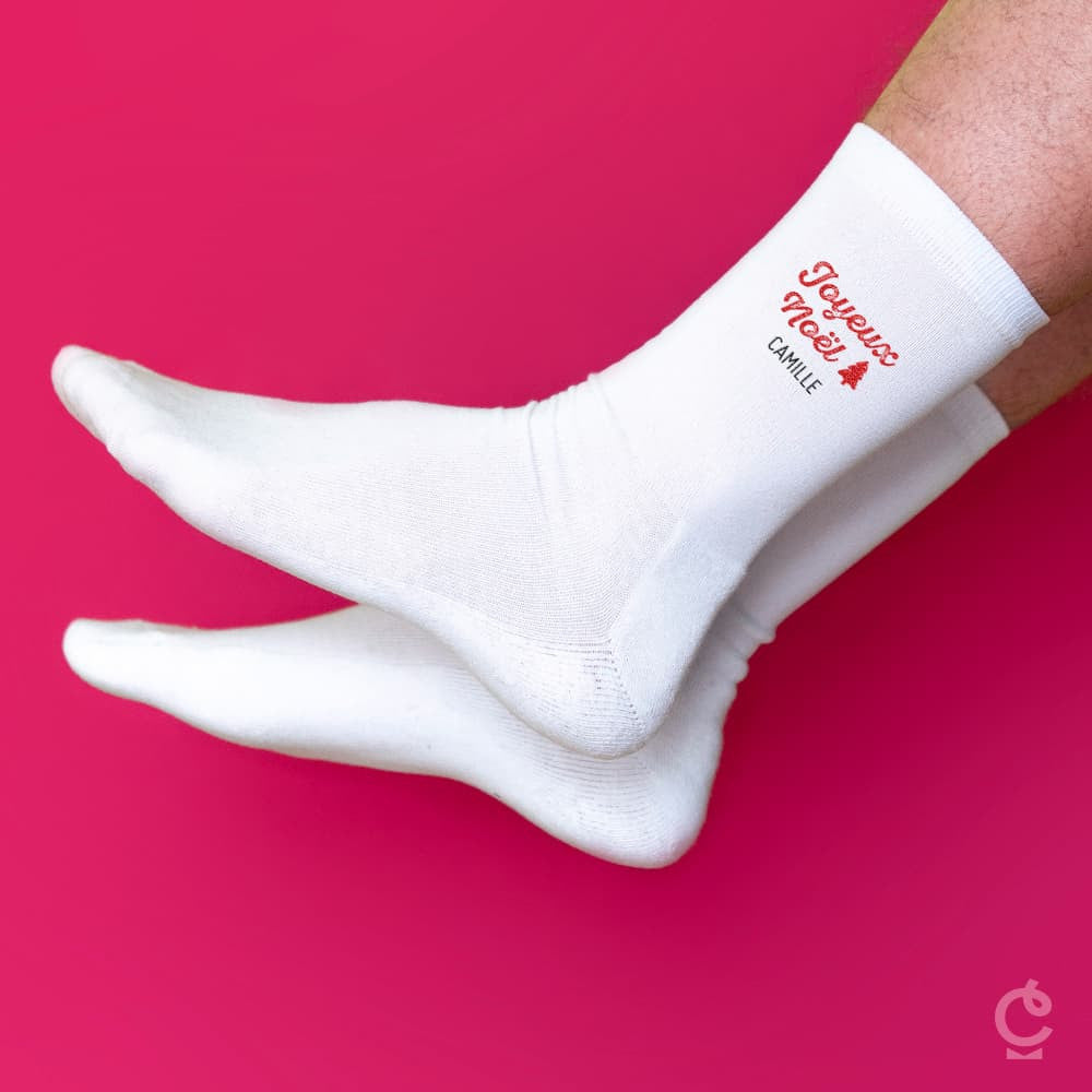 Chaussettes Noël à Personnaliser Chaussettes Longues - Chaussettes Personnalisées