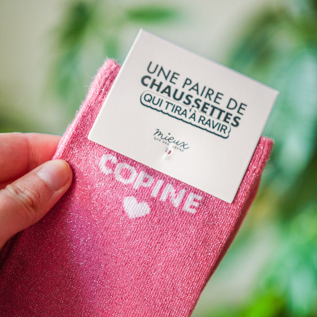 Chaussettes à paillettes Copine en gros plan