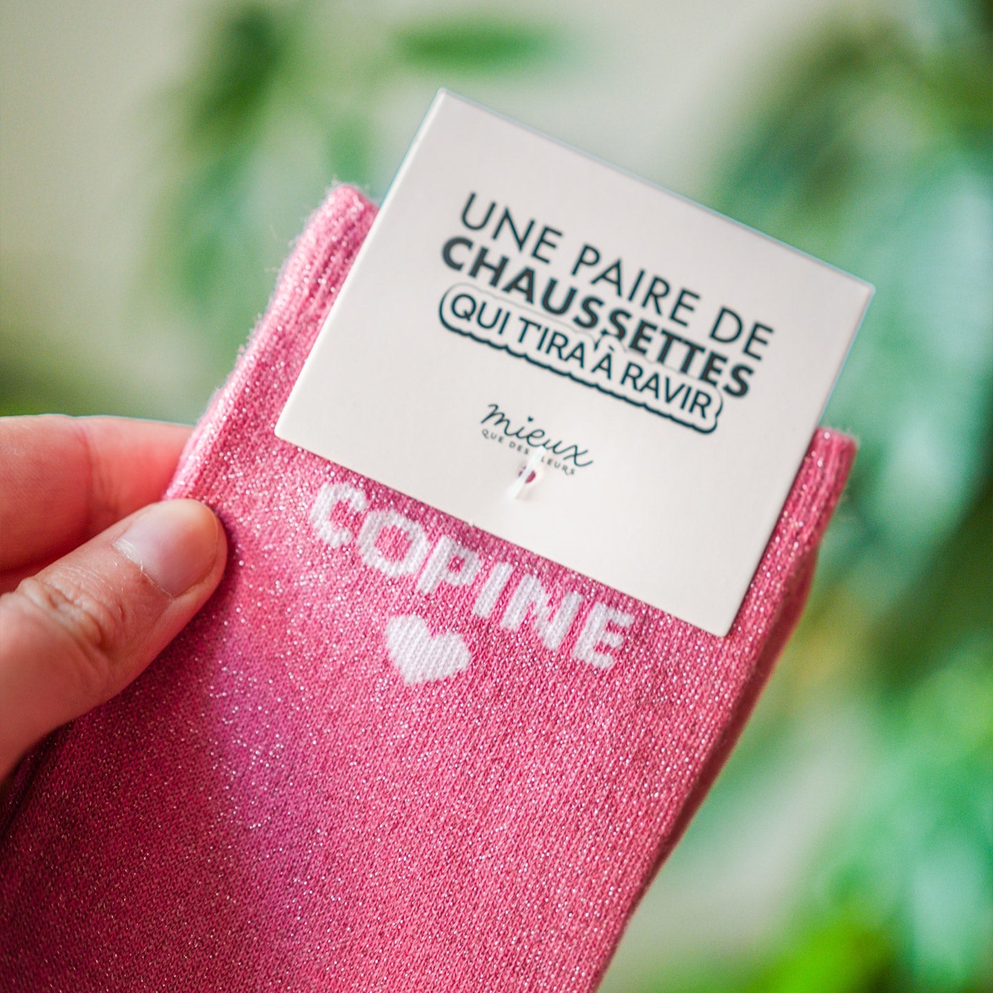 Chaussettes à paillettes Copine en gros plan