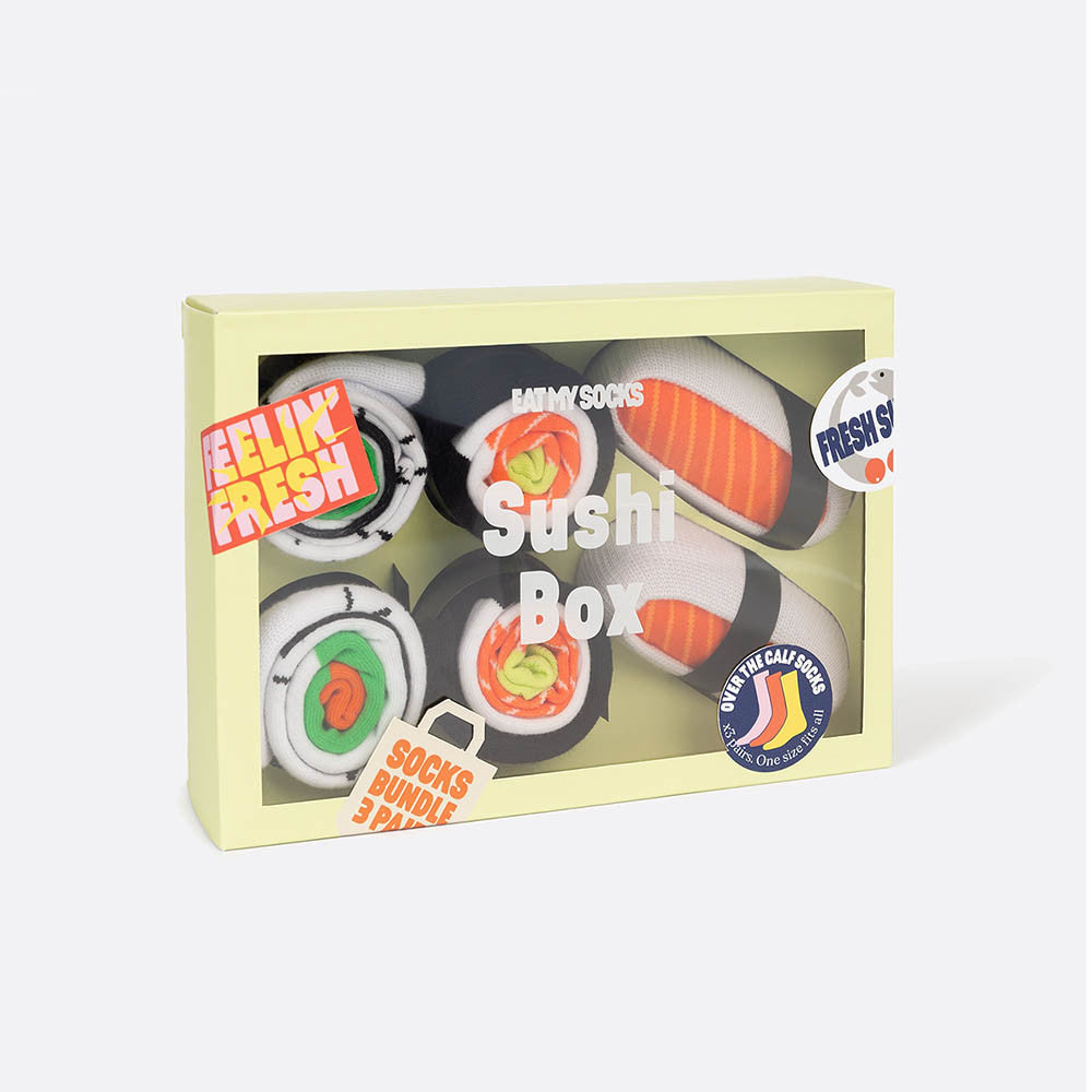 Chaussettes Sushi Saumon (x3) - Chaussettes Originales Eat my socks by Doiy