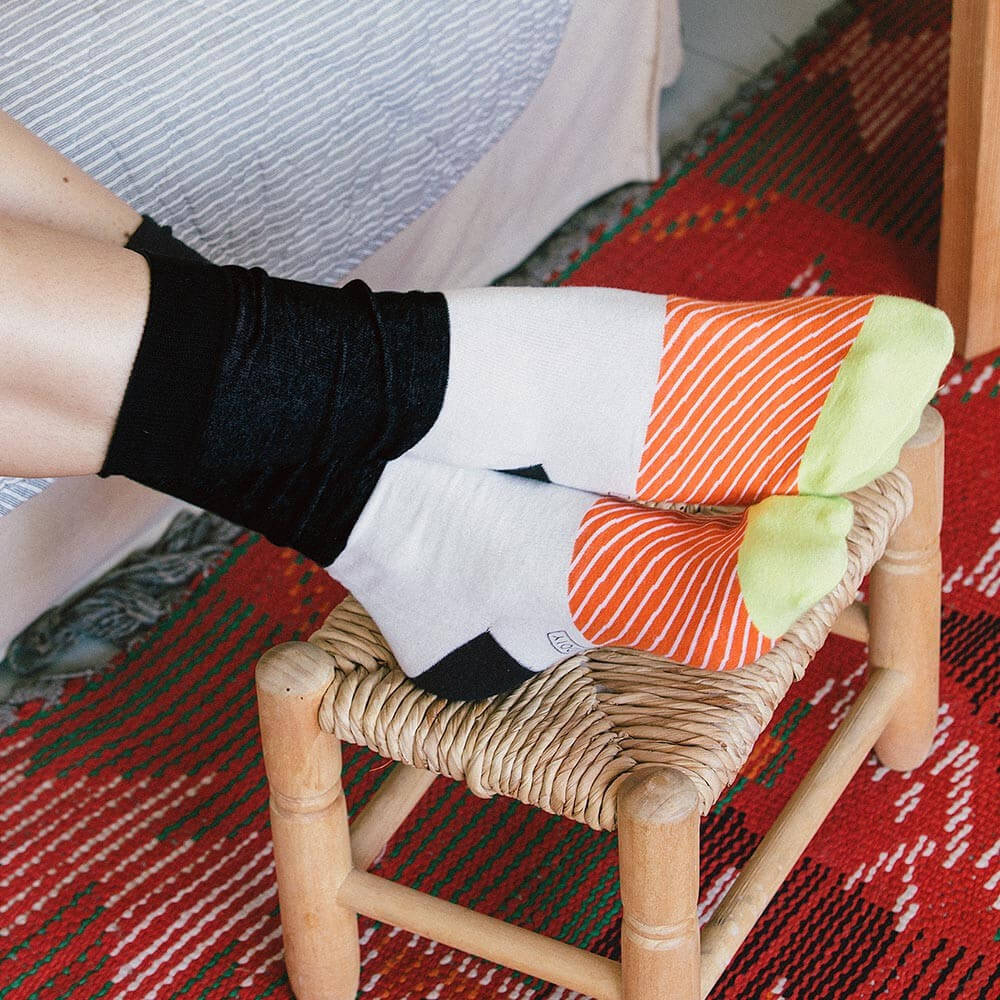Chaussettes Sushi Saumon (x3) - Chaussettes Originales Eat my socks by Doiy