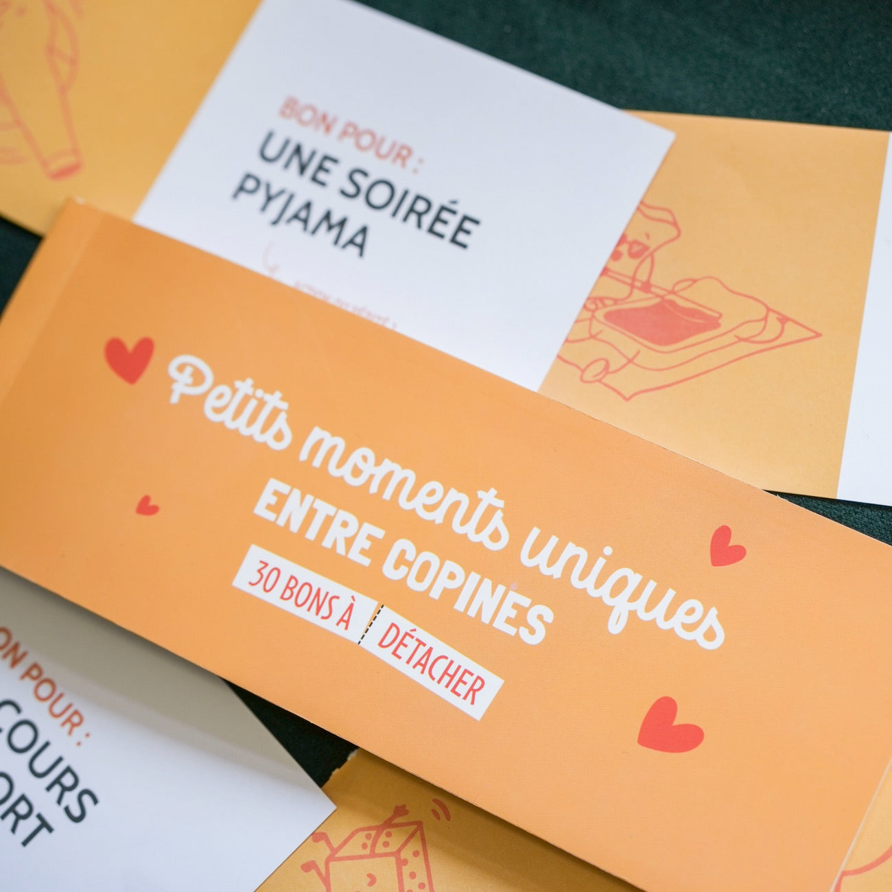 Détail des bons du chéquier entre copines