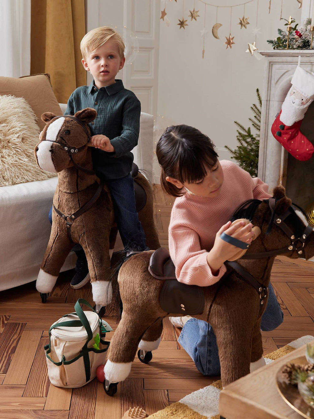 Cheval à roulettes en bois FSC petit cheval