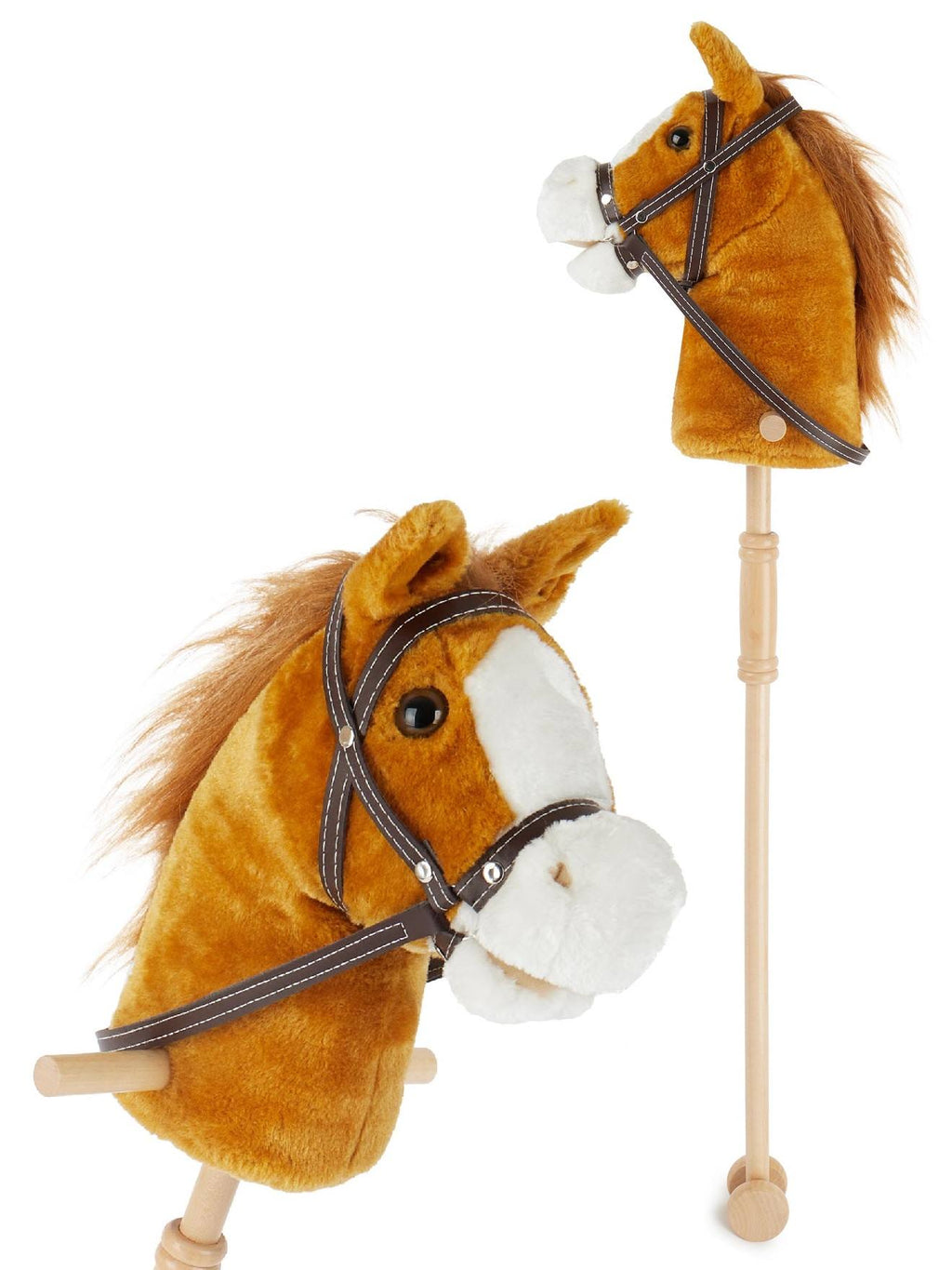 Cheval bâton brownie avec roulettes brownie