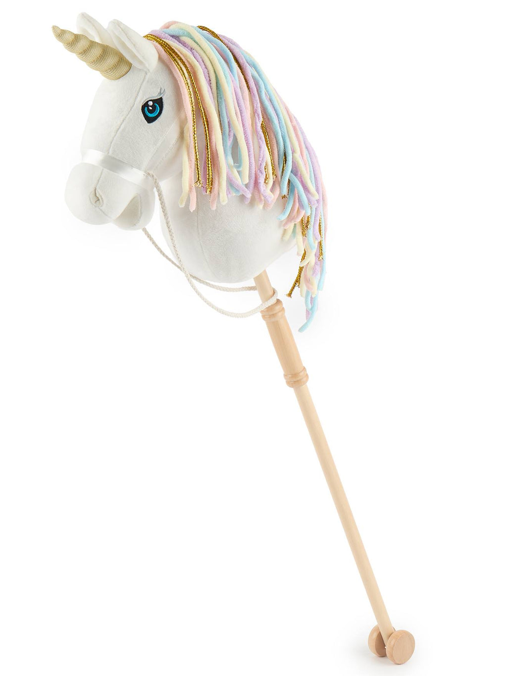 Cheval bâton licorne rainbow avec roues licorne rainbow