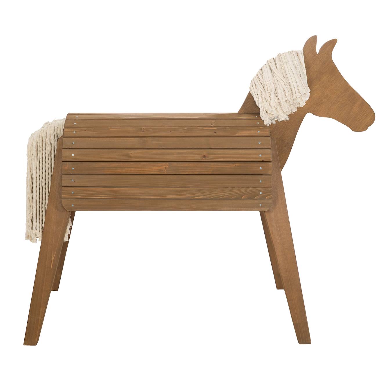 Cheval de jardin pour enfant en bois massif teck