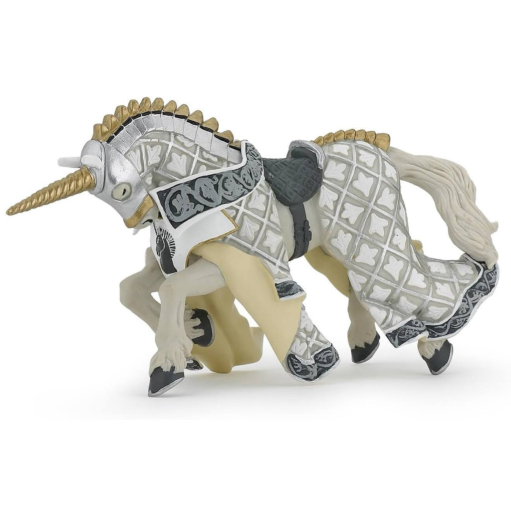 Cheval de maître cimier licorne gris