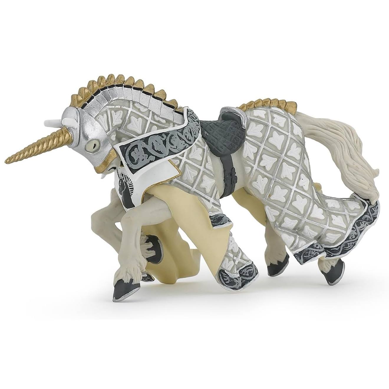 Cheval de maître cimier licorne gris