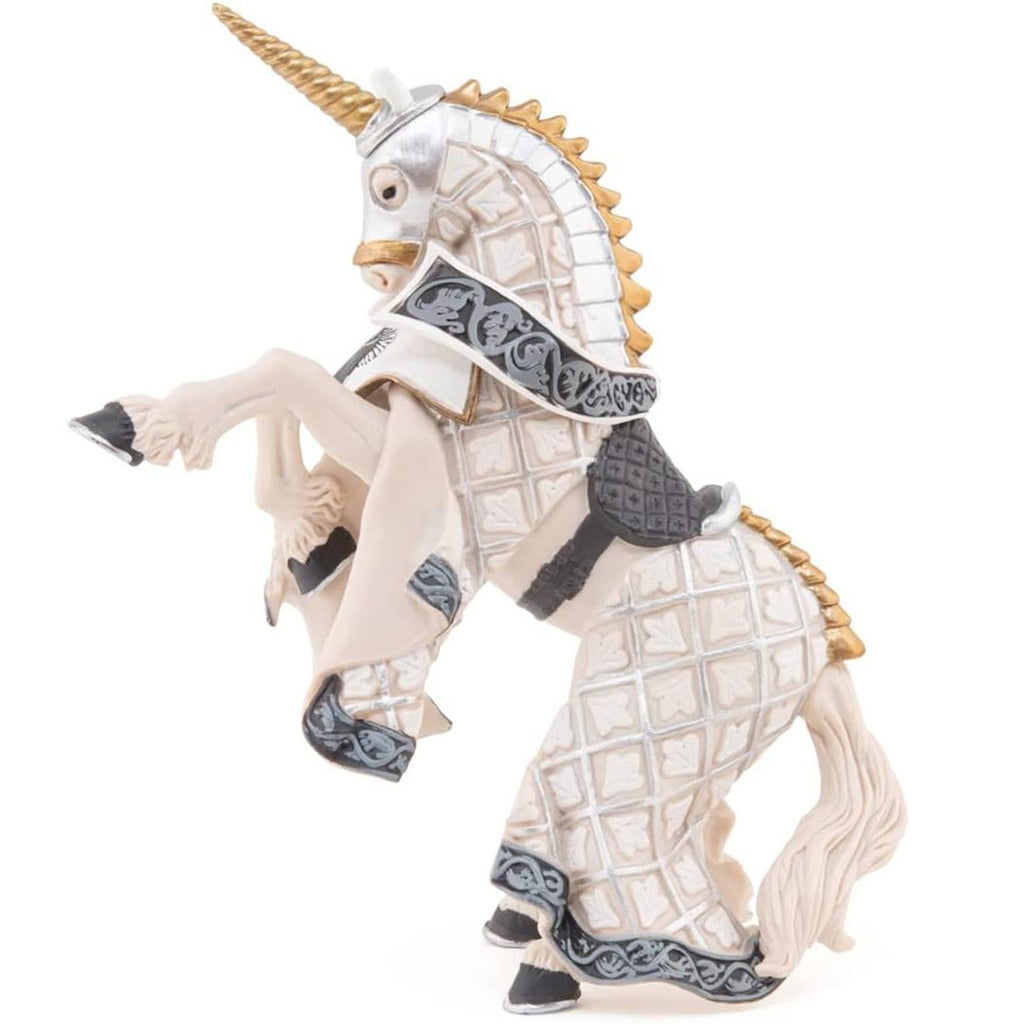 Cheval de maître cimier licorne gris