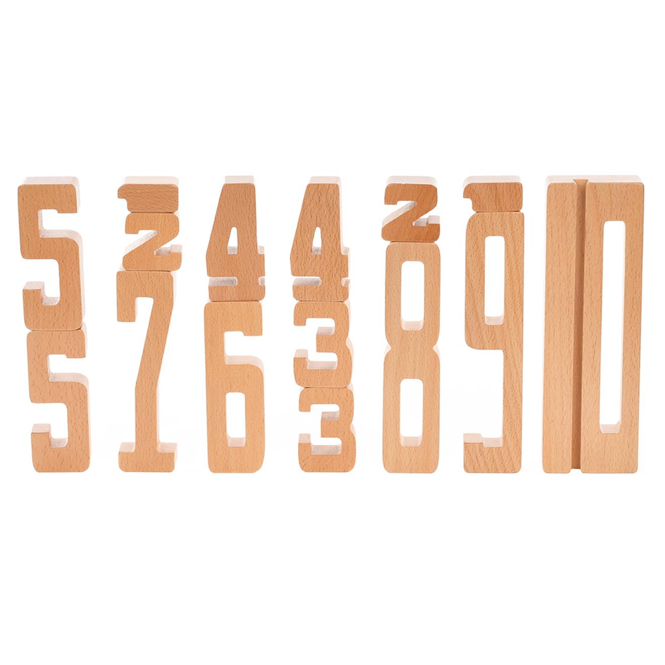 Chiffres en bois beige