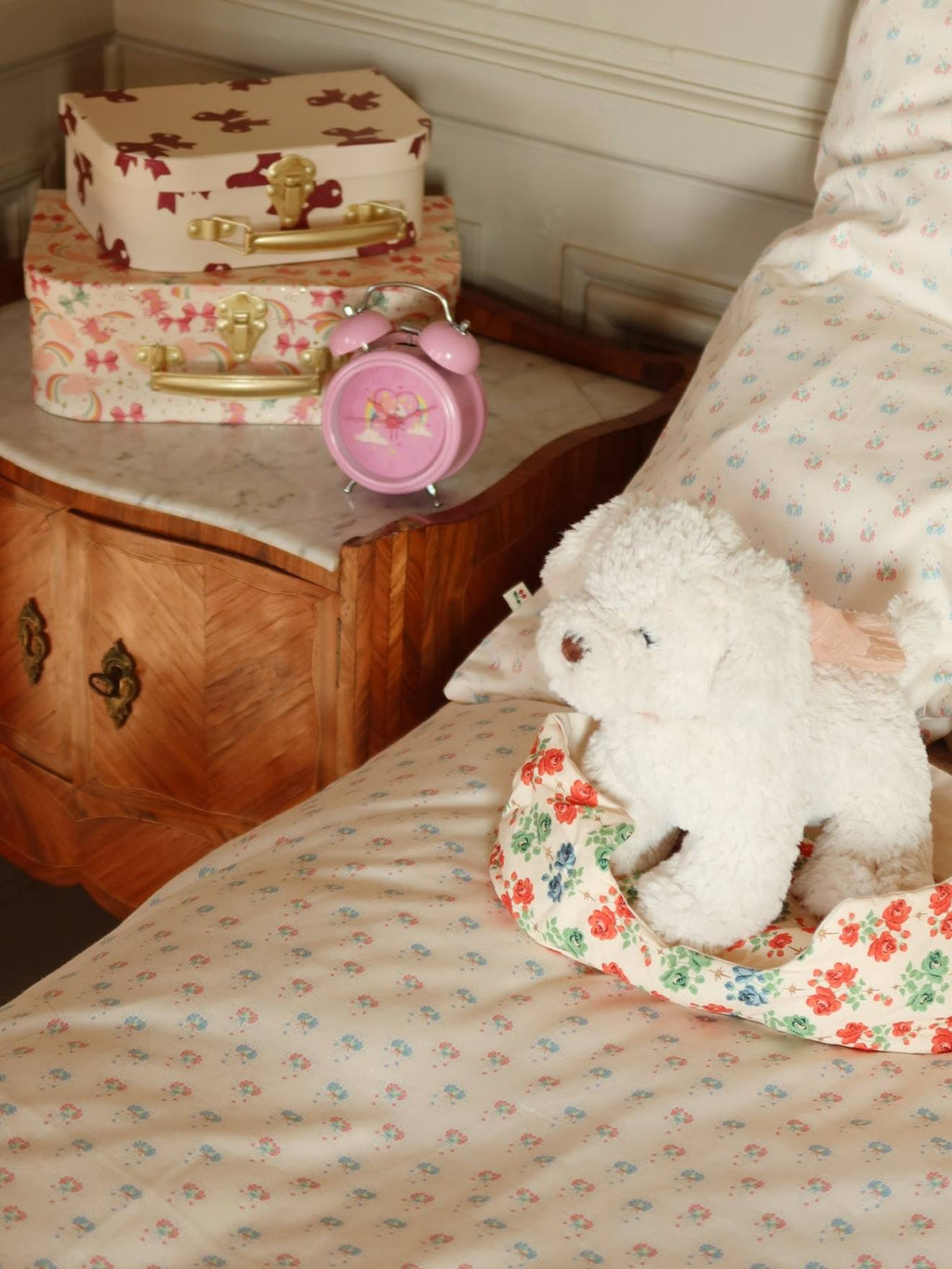 Chiot + niche tissu blanc