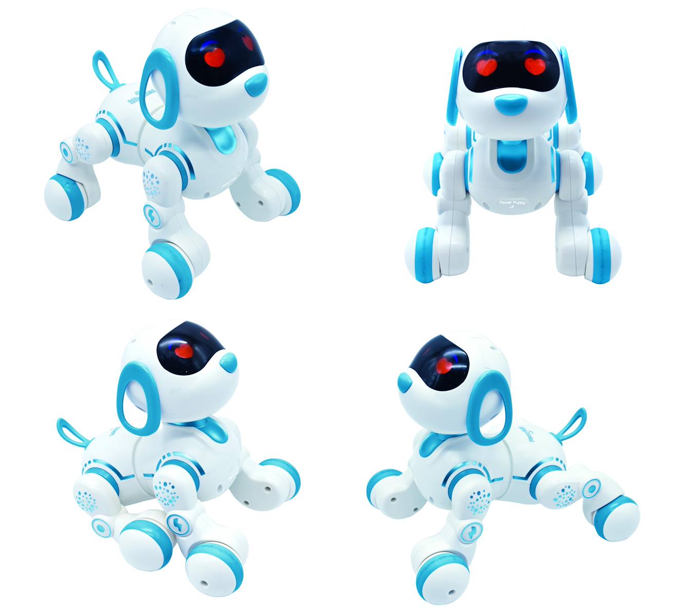 Chiot robot power puppy jr – programmable avec contrôle gestuel, télécommandé, à dresser, avec sons, musique blanc