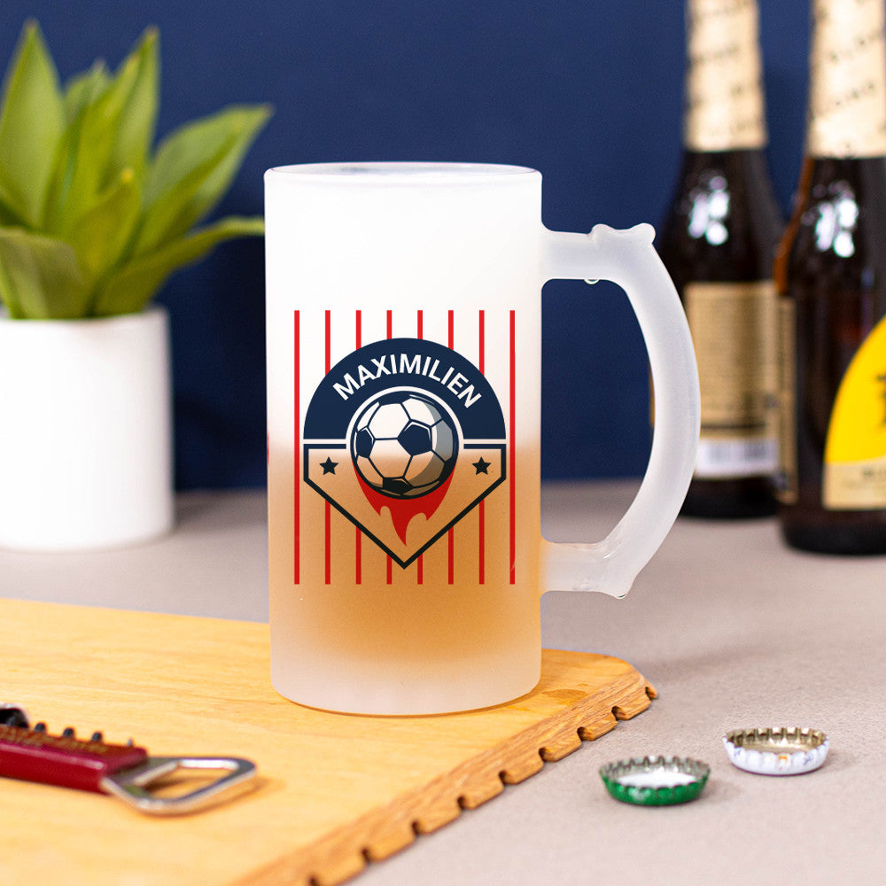 Chope à Bière Football à Personnaliser - Chope de Bière Personnalisée