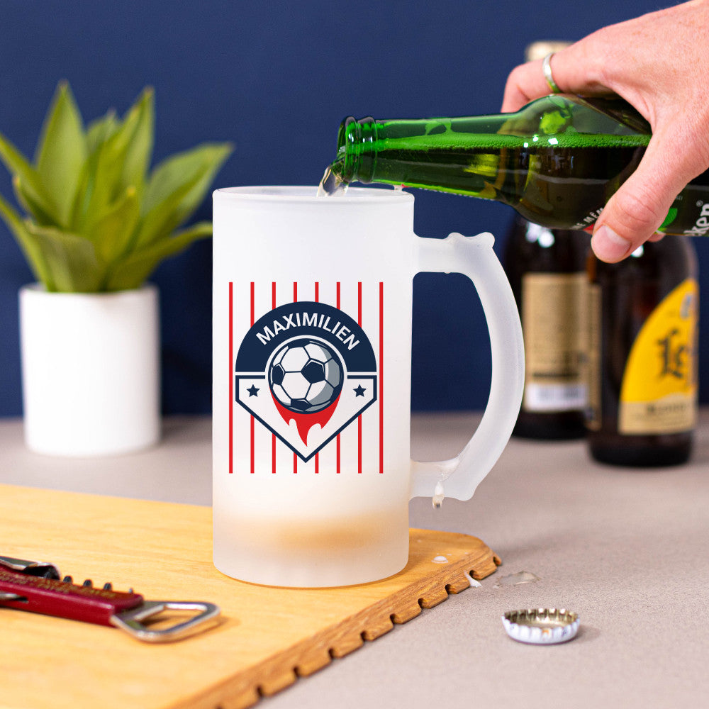 Chope à Bière Football à Personnaliser - Chope de Bière Personnalisée