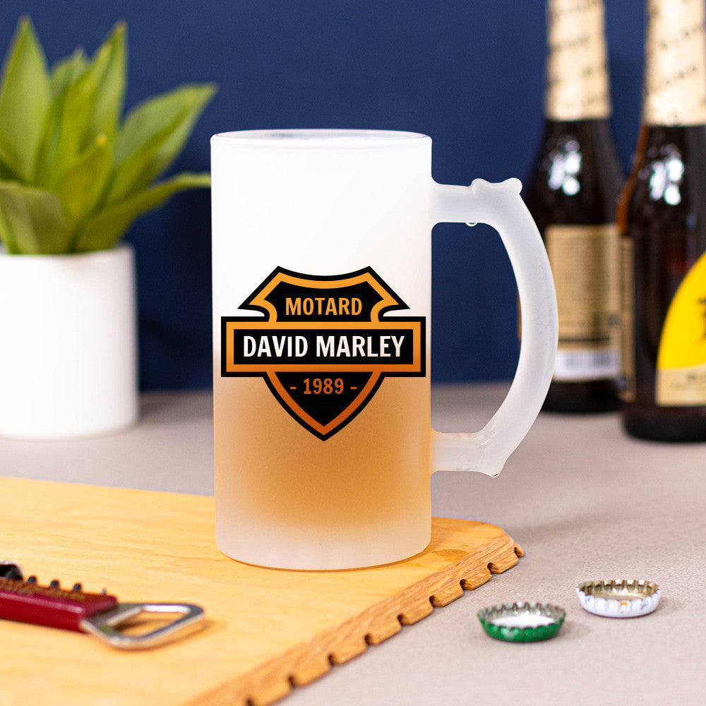 Chope à Bière Moto à Personnaliser - Chope de Bière Personnalisée
