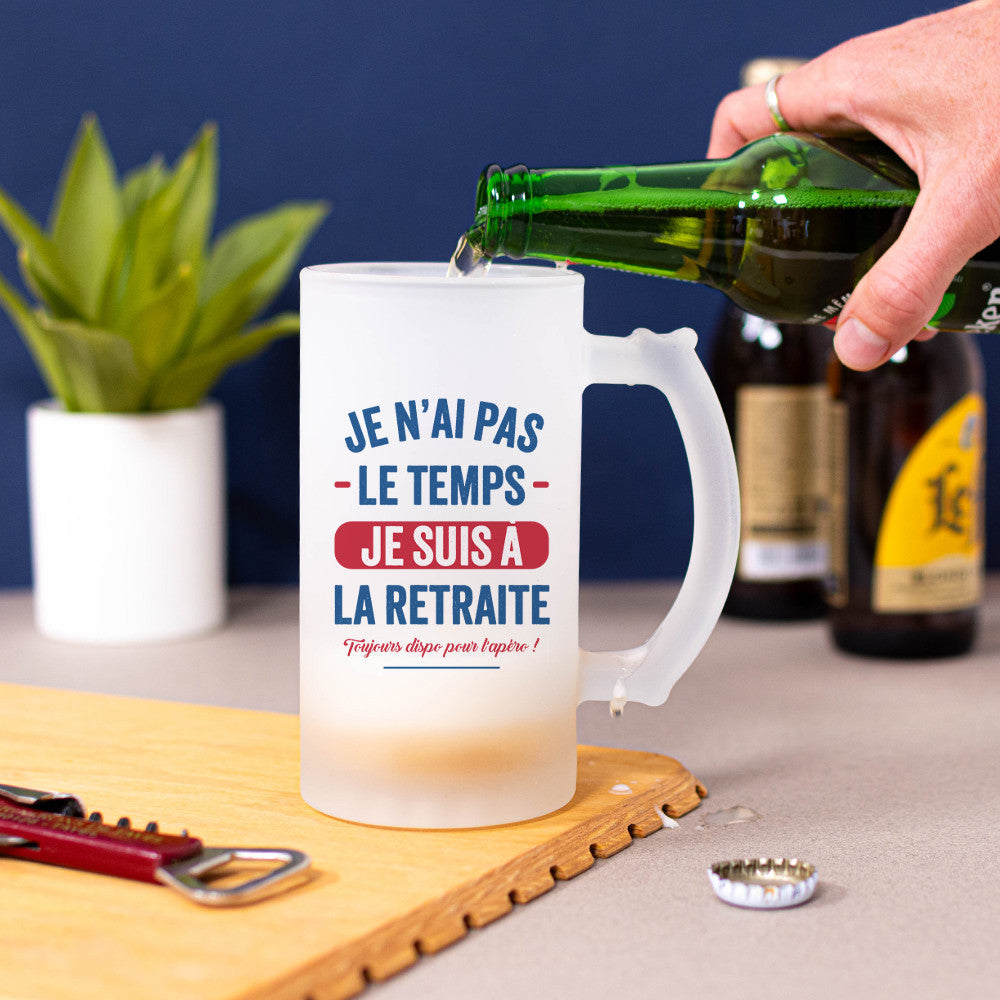 Chope à Bière Retraite à Personnaliser - Chope de Bière Personnalisée
