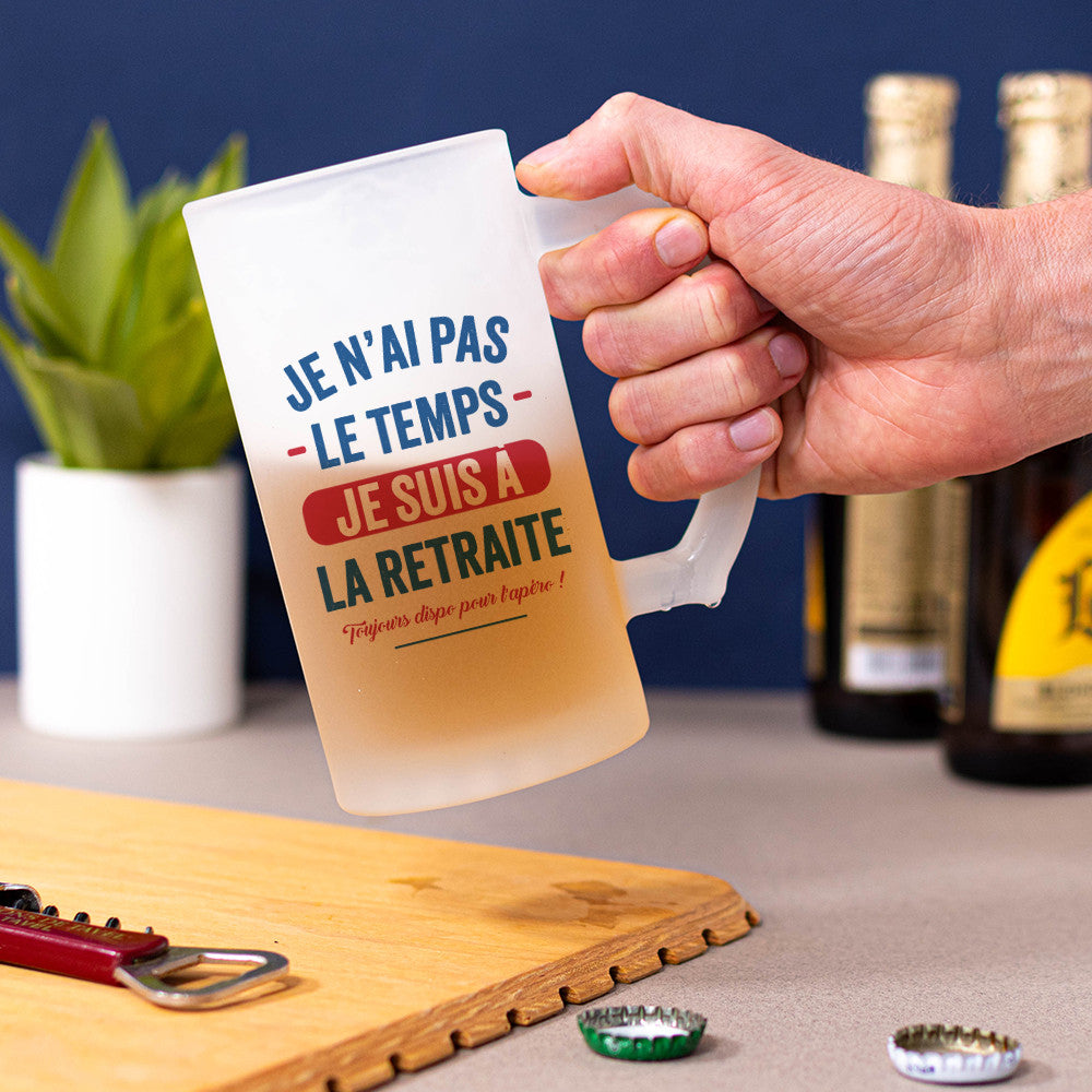 Chope à Bière Retraite à Personnaliser - Chope de Bière Personnalisée