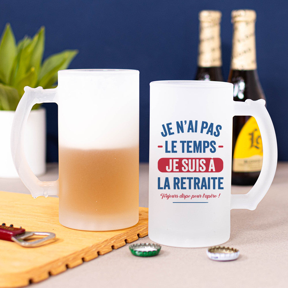 Chope à Bière Retraite à Personnaliser - Chope de Bière Personnalisée