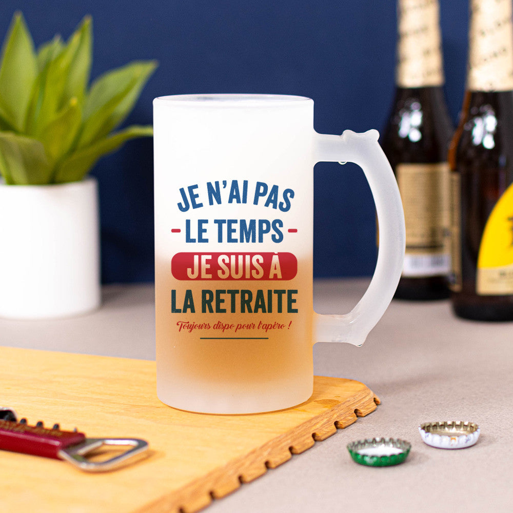 Chope à Bière Retraite à Personnaliser - Chope de Bière Personnalisée