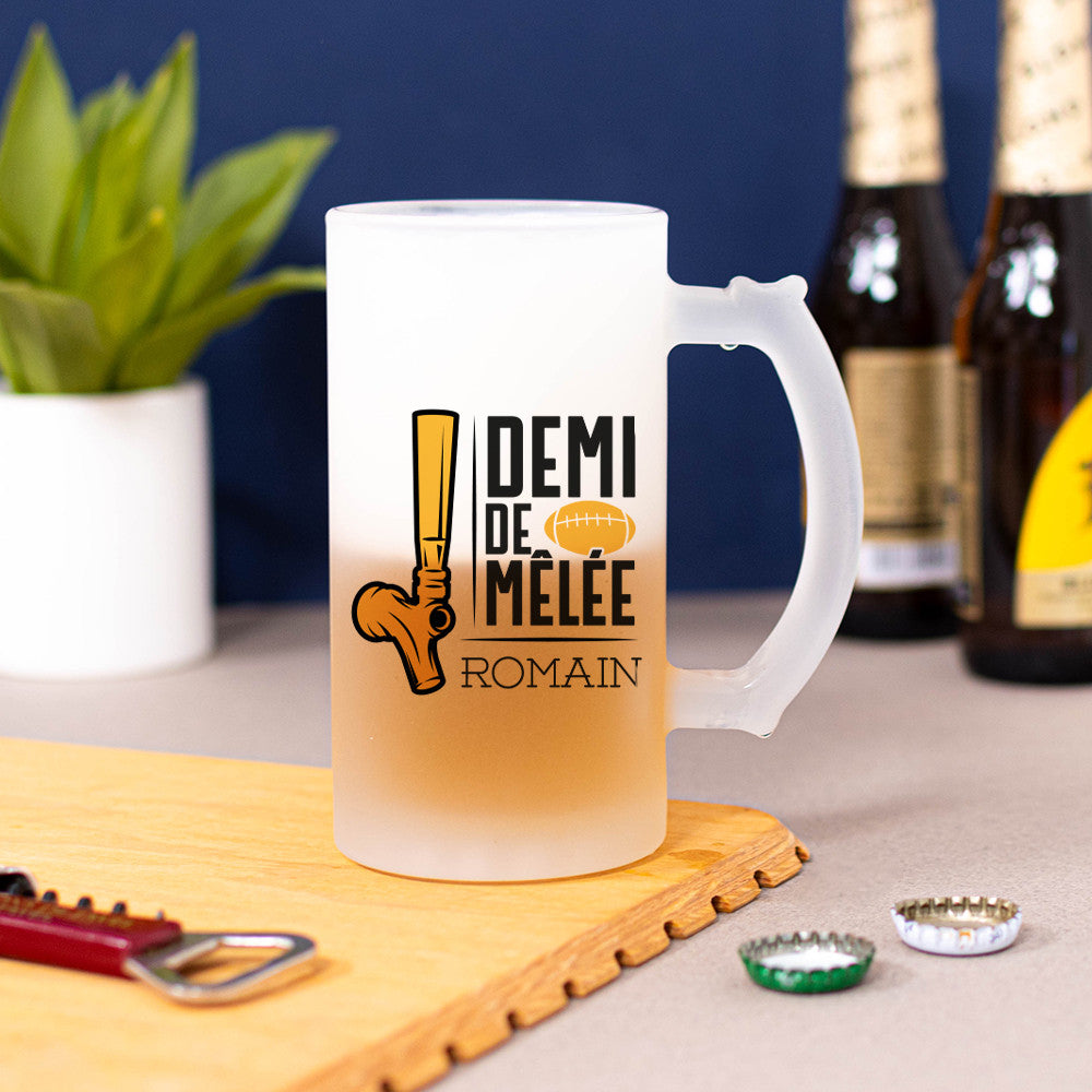 Chope à Bière Rugby à Personnaliser - Chope de Bière Personnalisée