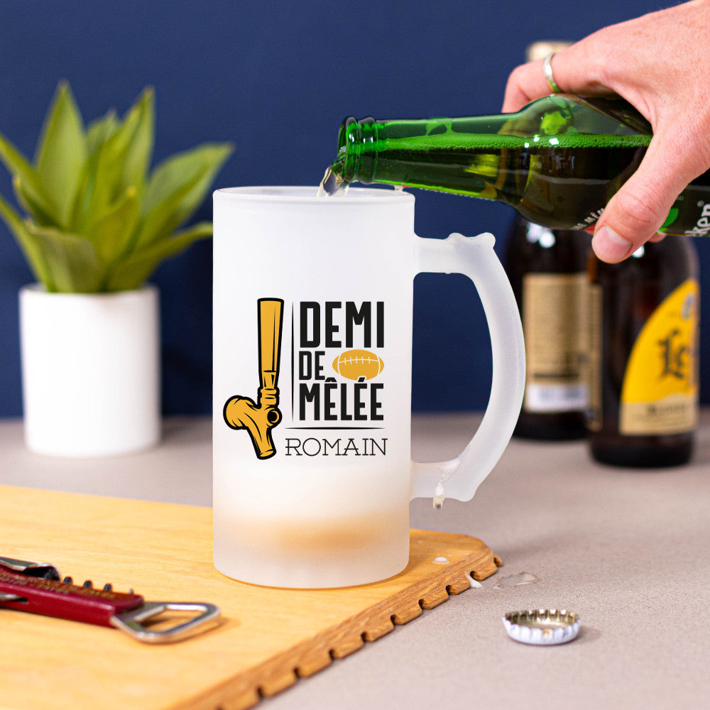 Chope à Bière Rugby à Personnaliser - Chope de Bière Personnalisée
