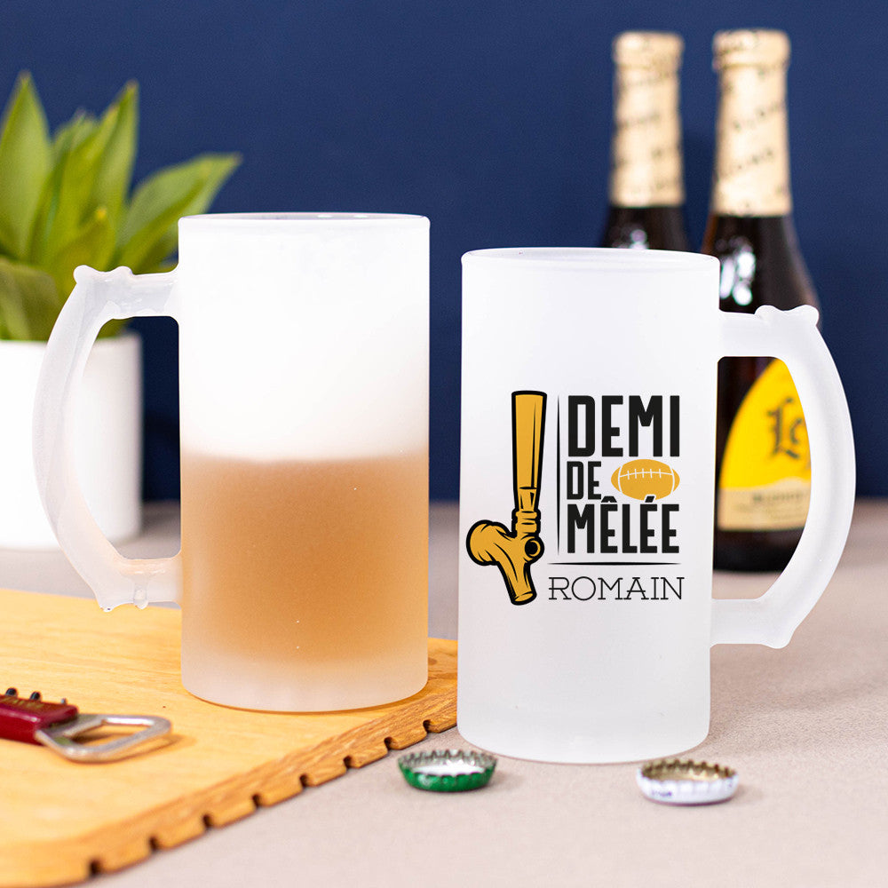 Chope à Bière Rugby à Personnaliser - Chope de Bière Personnalisée
