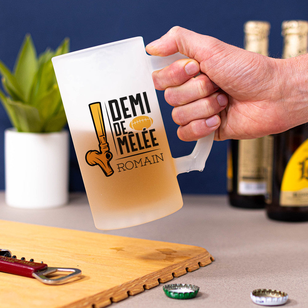 Chope à Bière Rugby à Personnaliser - Chope de Bière Personnalisée