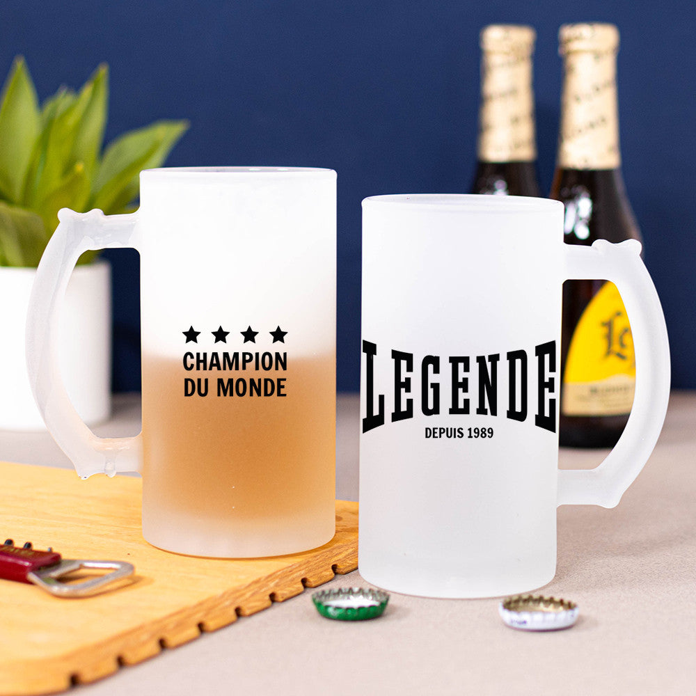 Chope à Bière Légende à Personnaliser - Chope de Bière Personnalisée
