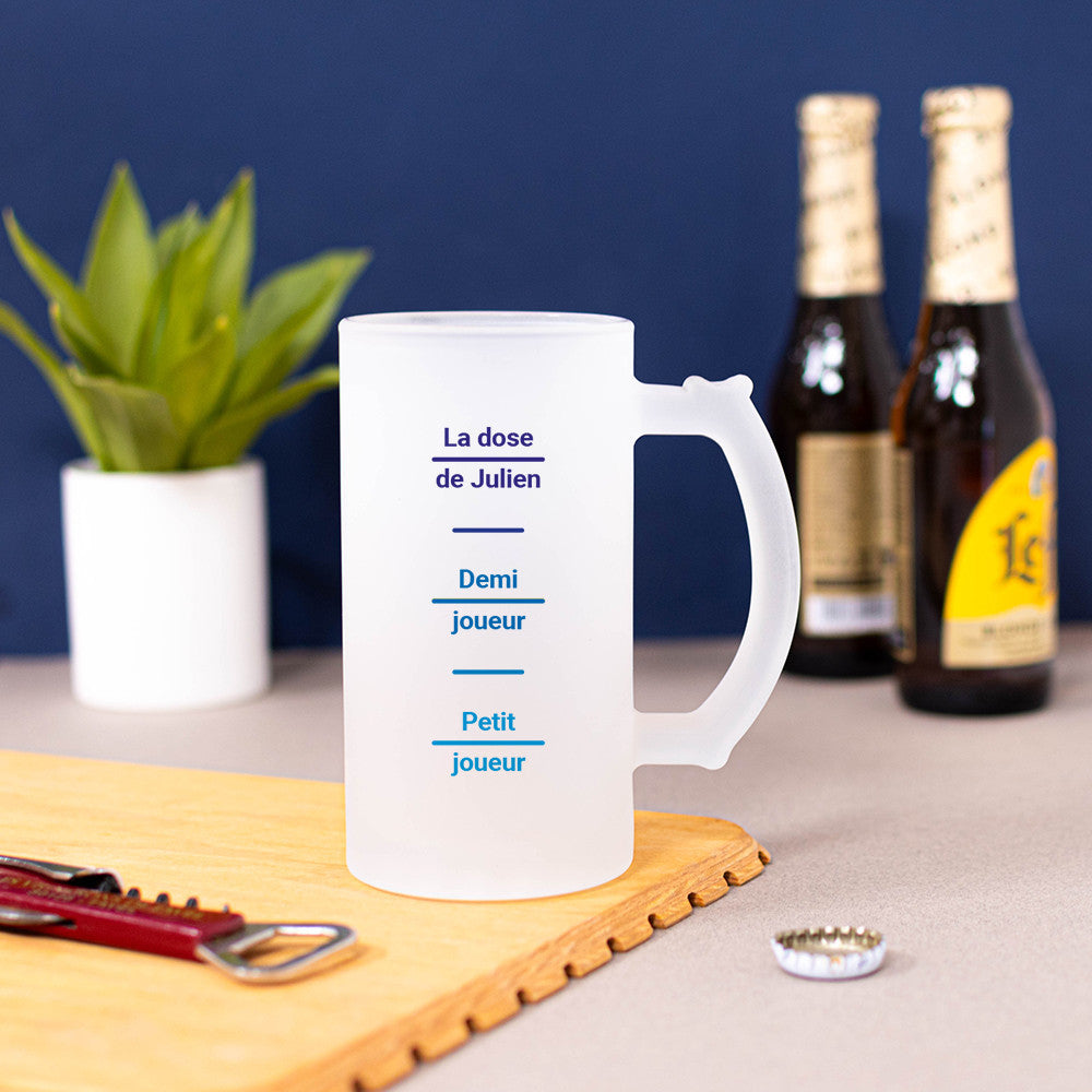 Chope à Bière Niveaux à Personnaliser - Chope de Bière Personnalisée