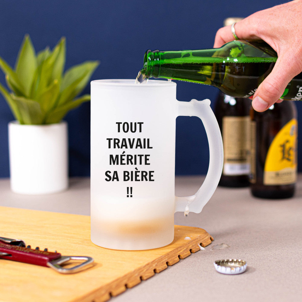 Chope à Bière Photo et Texte à Personnaliser - Chope de Bière Personnalisée