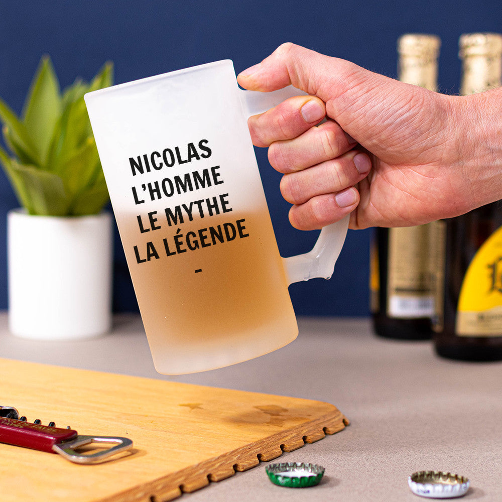 Chope à Bière Photo et Texte à Personnaliser - Chope de Bière Personnalisée