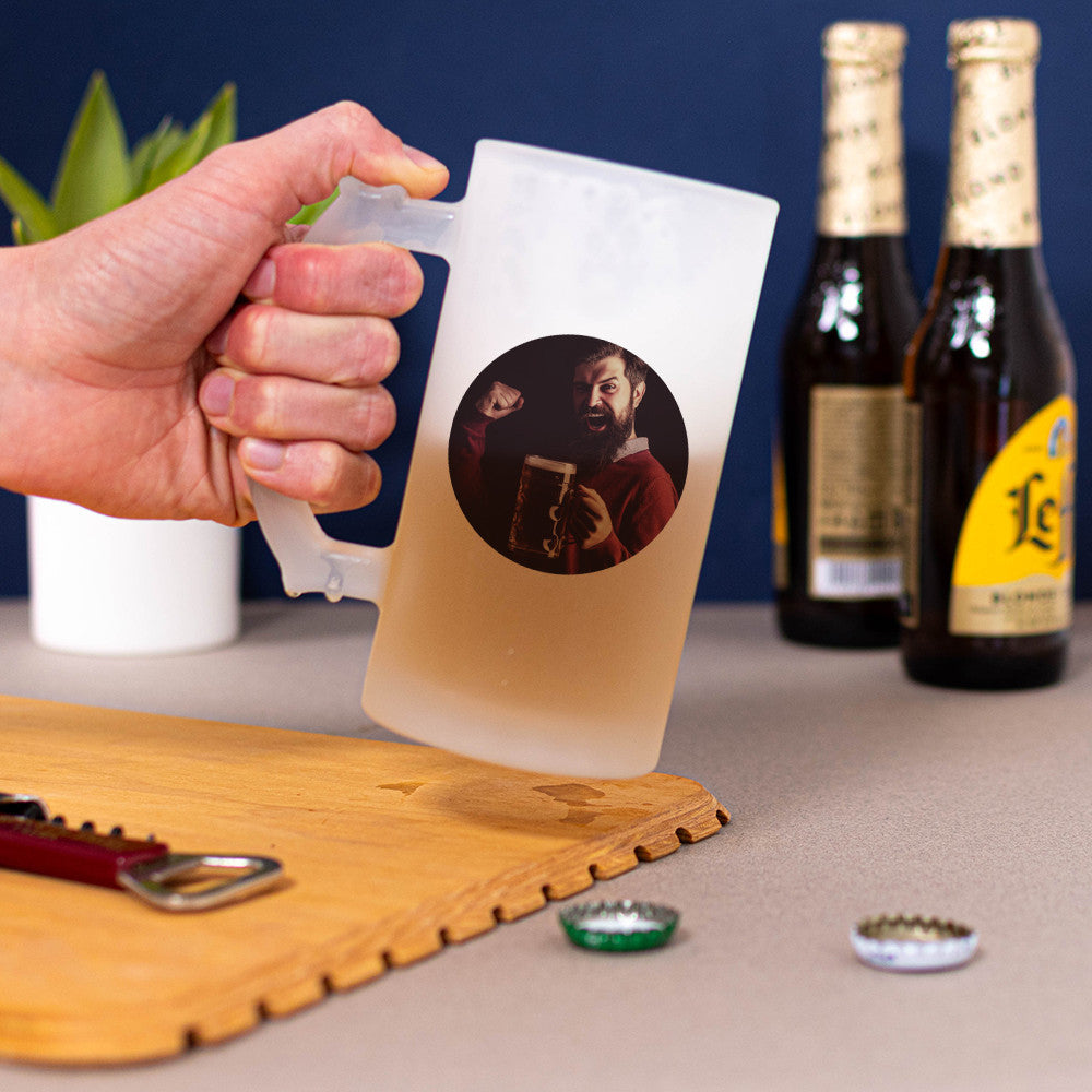 Chope à Bière Photo et Texte à Personnaliser - Chope de Bière Personnalisée