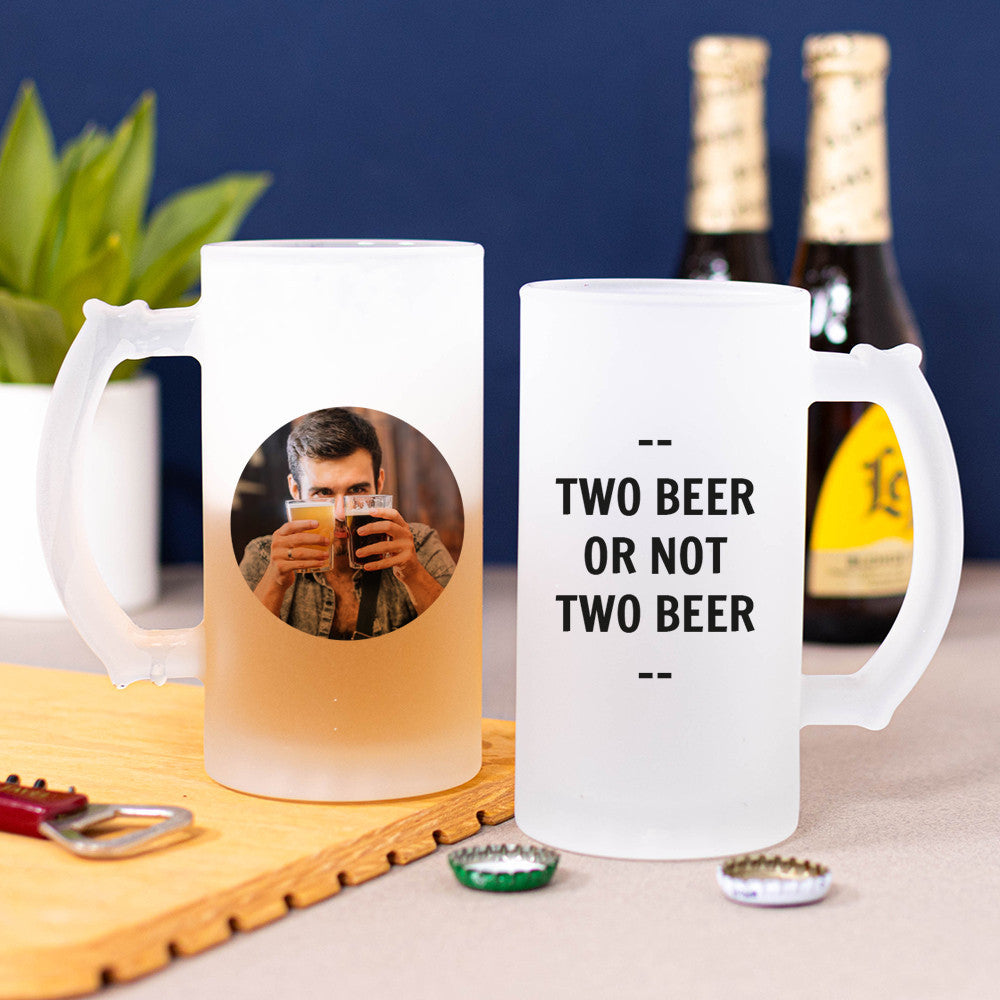 Chope à Bière Photo et Texte à Personnaliser - Chope de Bière Personnalisée