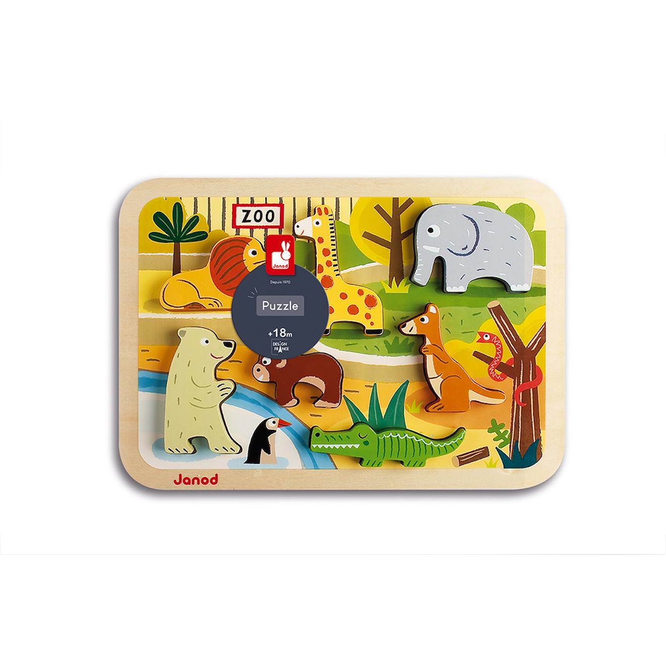 Chunky puzzle au zoo 7 pièces multicolore