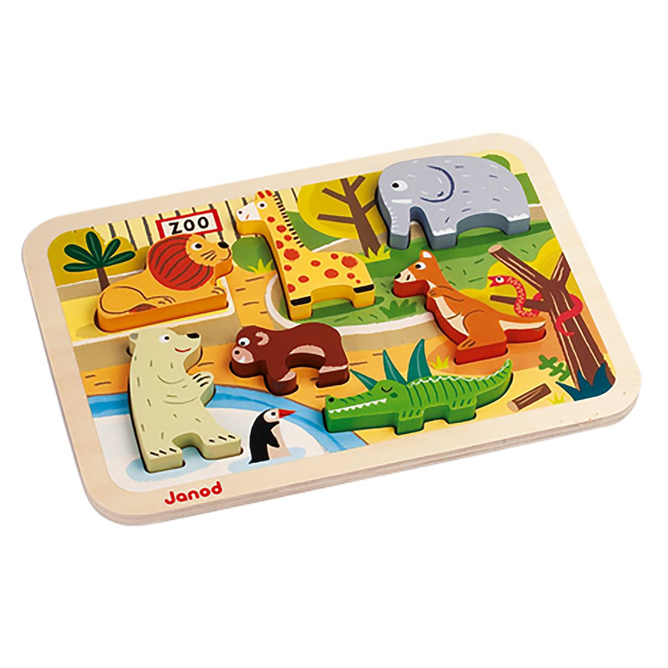 Chunky puzzle au zoo 7 pièces multicolore