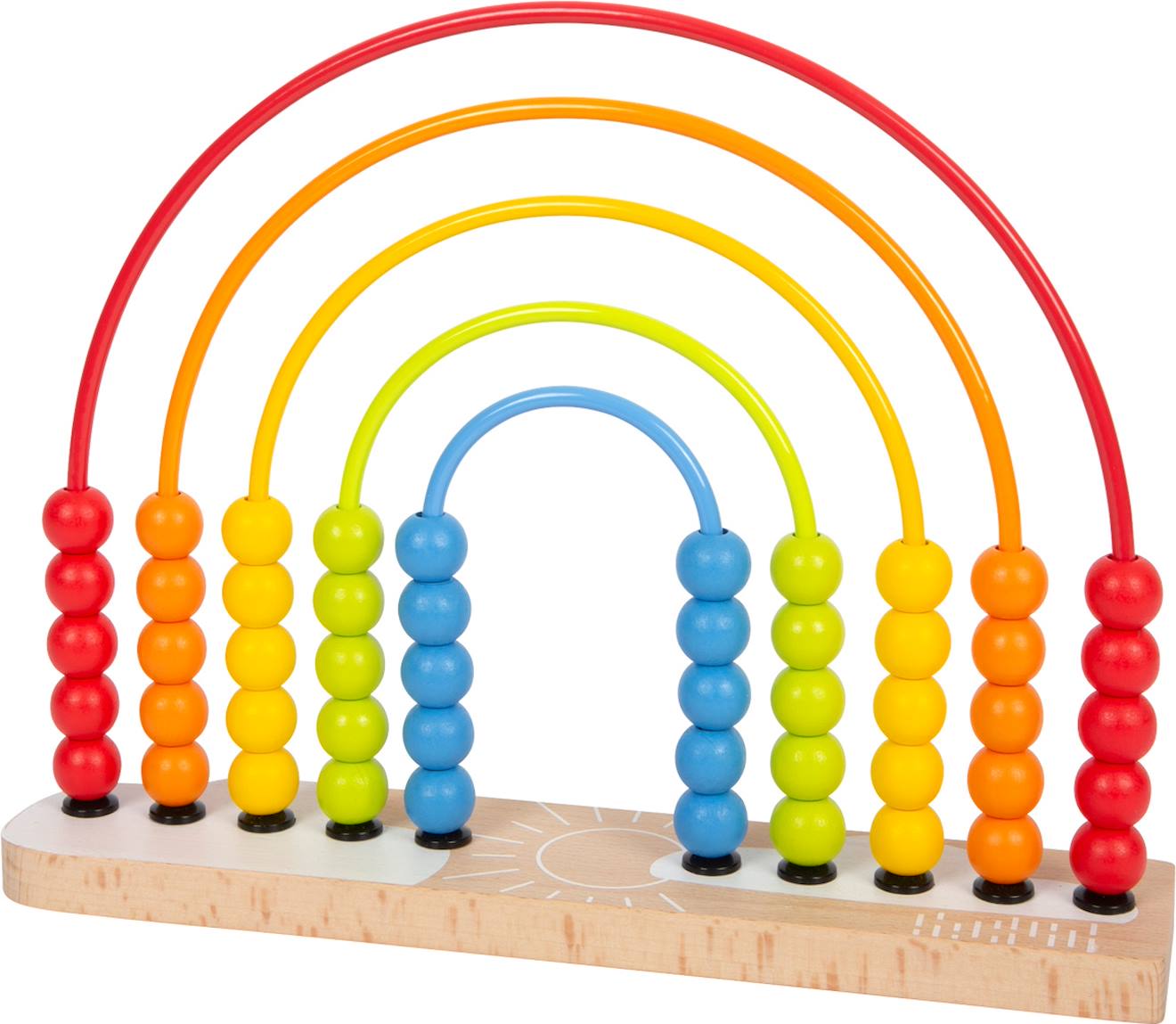 Circuit de motricité et boulier arc-en-ciel rouge