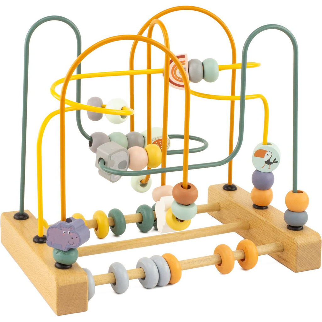 Circuit de perles en bois jaune