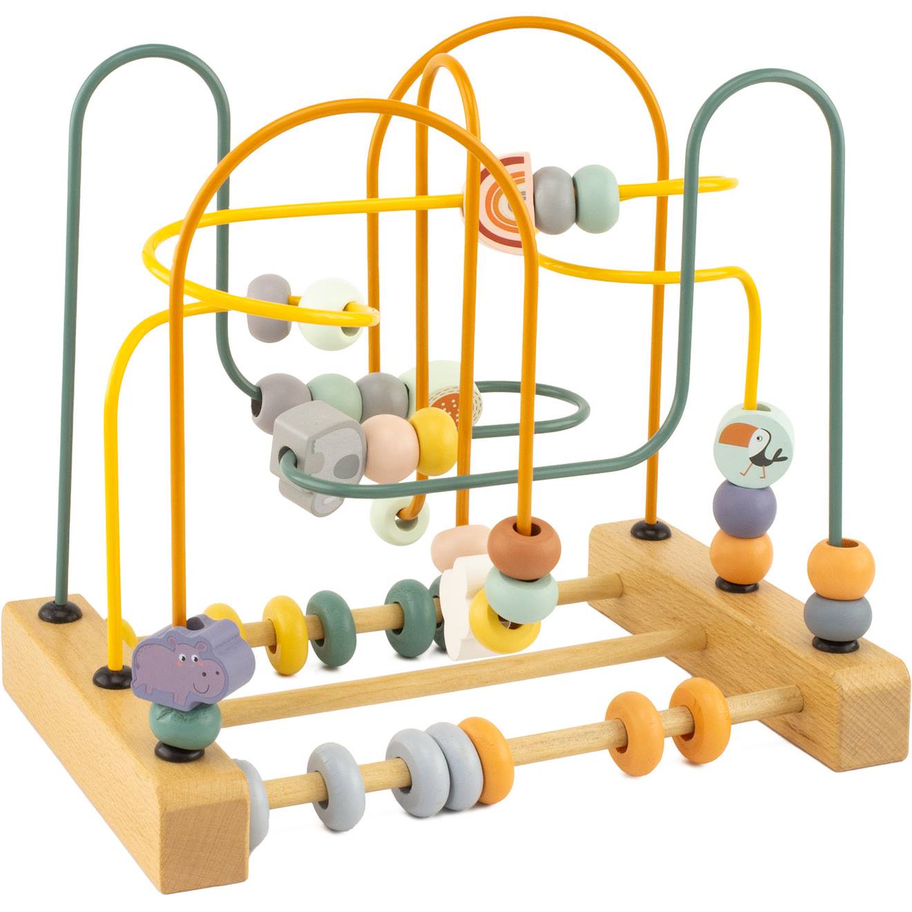 Circuit de perles en bois jaune