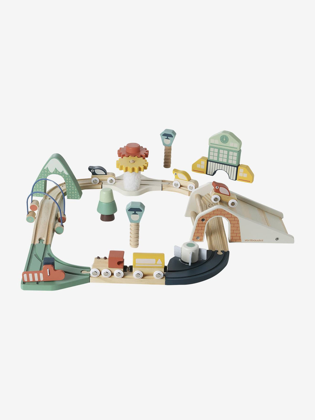 Circuit de train multi-activités en bois FSC bois