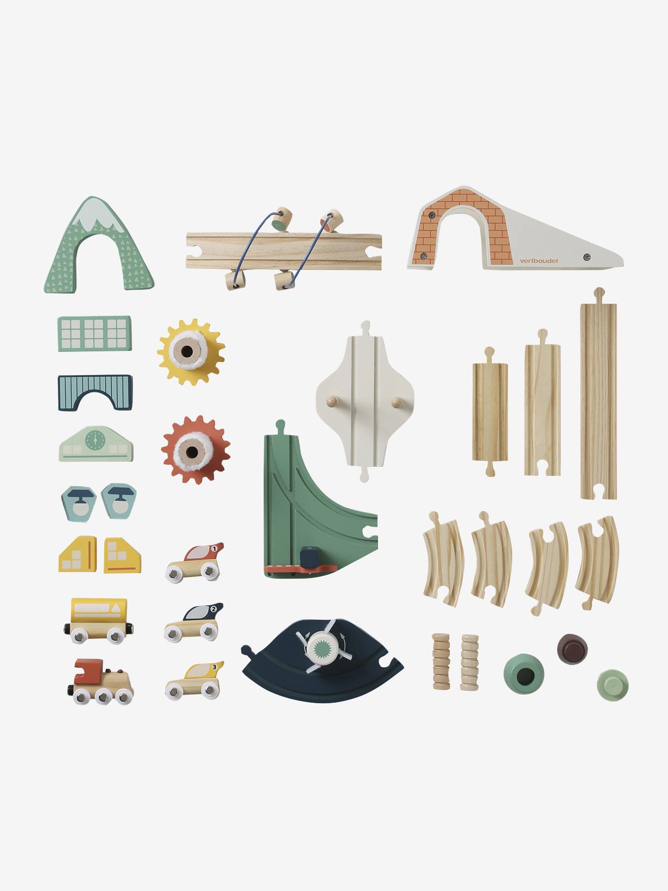 Circuit de train multi-activités en bois FSC bois