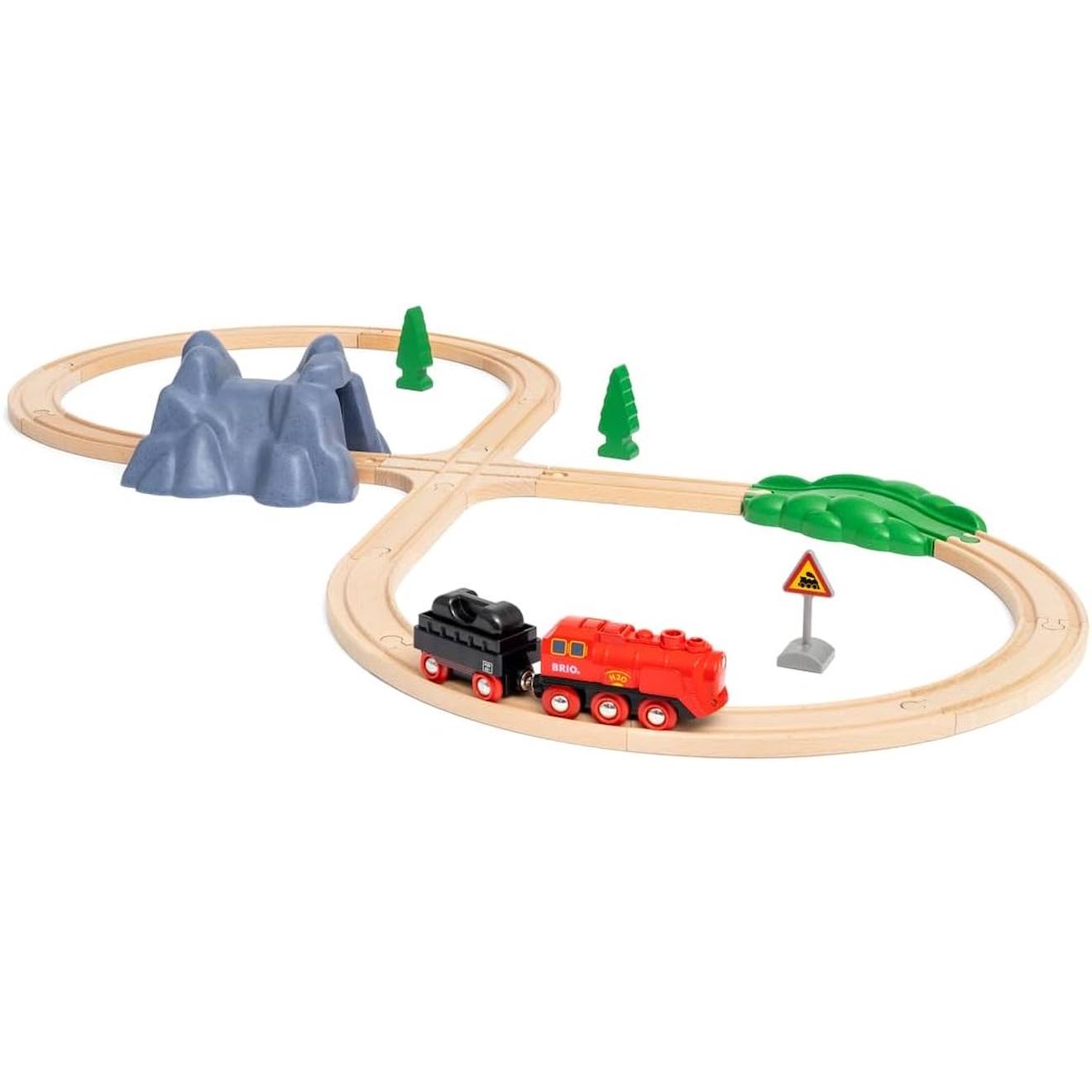 Circuit locomotive à piles à vapeur rouge