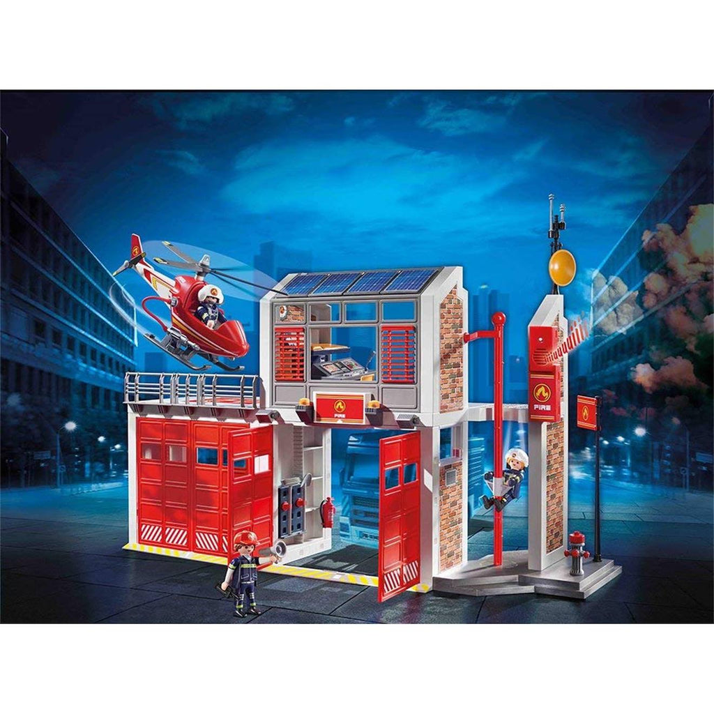 City action caserne de pompiers avec hélicoptère 9462 multicolore