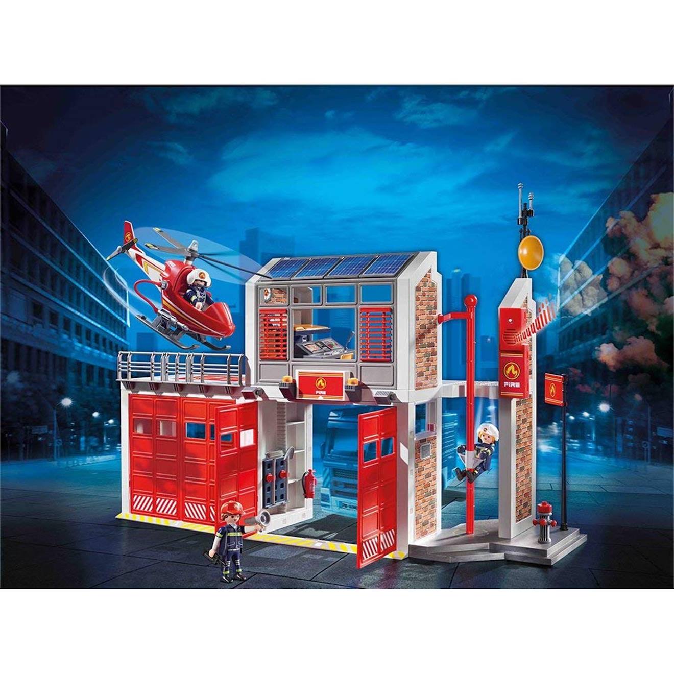 City action caserne de pompiers avec hélicoptère 9462 multicolore