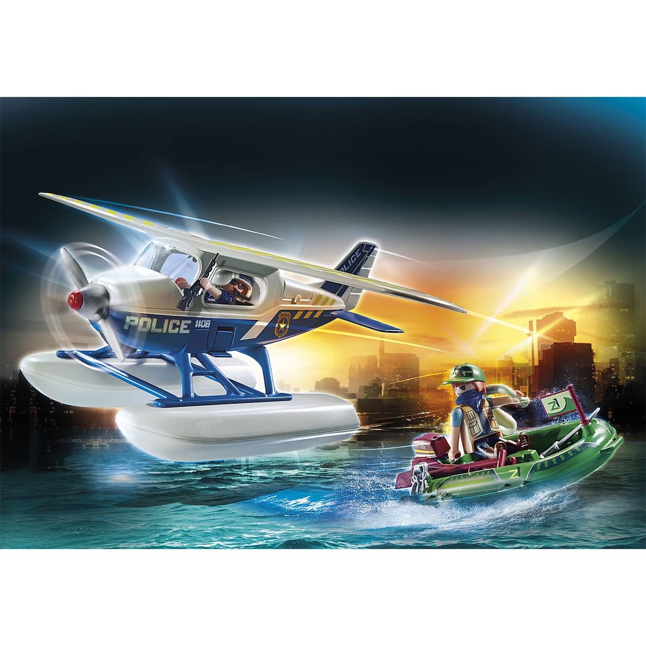 City action hydravion de police et bandit 70779 multicolore